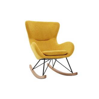 Miliboo Miliboo - Mecedora Terciopelo Amarillo Mostaza Eskua