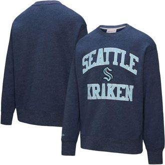 Mitchell & Ness Mens Mitchell & Ness Deep Sea Blue Seattle Kraken Playoff Win Fleece Pullover Sweatshirt in Navy at Nordstrom, Size Xx-Large