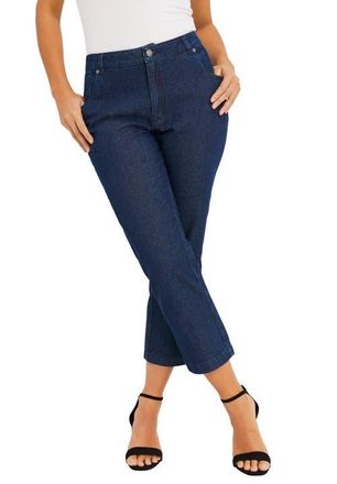 Jessica London Classic Cotton Denim Capri in Indigo at Nordstrom, Size 14