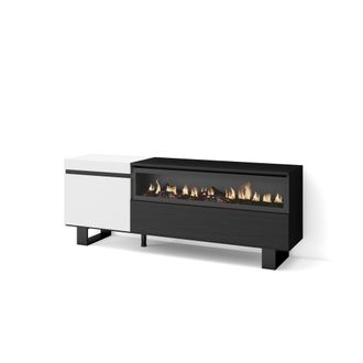 Skraut Home Skraut Home - Mueble Tv, Televisi&oacute;n, Muebles De Sal&oacute;n, Almacenaje, 150x57x35cm, Para Tv Hasta 65, Chimenea El&eacute;ctrica, Dise&ntilde;o Industrial, Estilo Modern