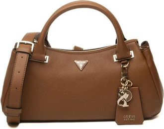 Guess Tassen, Dames, Bruin, ONE Size, Leer, Evie Driecompartimenten Satchel