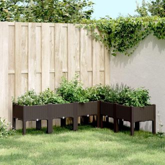 vidaXL Jardinera Con Patas Pp Marr&oacute;n 160x120x42 Cm Vidaxl
