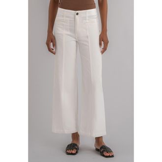 Kut from the Kloth Meg Seamed High Waist Ankle Wide Leg Pants in White Jm at Nordstrom, Size 12