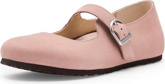 Birkenstock Santa Clarita Womens Flat Shoes Pink Clay : EU 41 (US Womens 10-10.5) Narrow, Leather