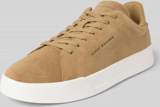 Tommy Hilfiger Low Top Sneaker aus Veloursleder Modell COURT CORE in Beige, Größe 40