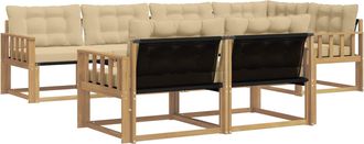 vidaXL Conjunto De Sof&aacute;s De Exterior 7 Uds. Y Beige Vidaxl