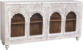 Wanderlust Deco Aparador de madera blanca 204x43x101