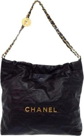 Chanel Pre-owned Vintage Pouch Shoulder Bag - Dames - Vintage Schoudertas - Zwart - ONE Size - Leer - Vintage