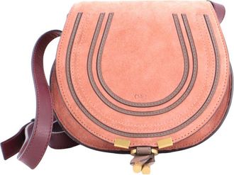 Chlo&eacute; Pink Suede Marcie Crossbody Small (Authentic Pre-Loved)