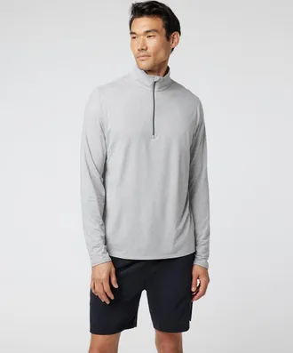 Vuori Clothing Ease Performance Half Zip Jacket 2.0 | Light Heather Grey | Medium