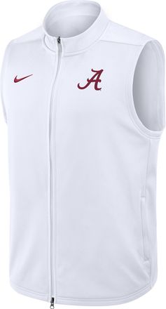 Nike Alabama Primetime Victory Nike Mens Therma-FIT College Full-Zip Vest in White | 03OJ10AABN-3VN