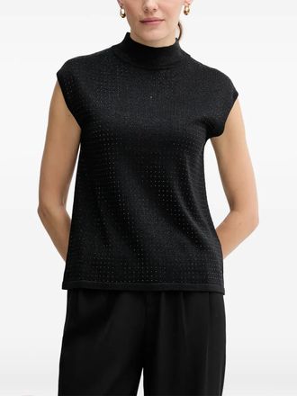 Joseph Ribkoff sequin mock-neck top - Black