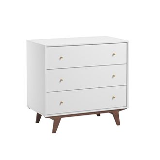 Vox Commode 3 Tiroirs Vox Mid - Blanc Et Bois