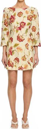 Kivari Odessa Sleeved Mini Dress In Butter/red