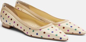 Manolo Blahnik Bailarinas Filotas con piel y lunares