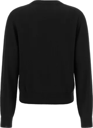 Maison Kitsun&eacute; Embroidered Baby Fox Merino Wool Sweater - Black