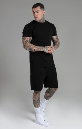 Siksilk Conjunto de camiseta y shorts negros para hombre SikSilk M