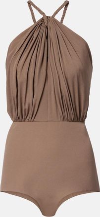 Elie Saab Gathered silk georgette bodysuit