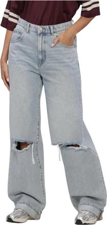 Catwalk Junkie Super Loose Fit Jeans Damaged - Dames - Loose Fit Jeans - Blauw - W31 - Jeans