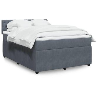 vidaXL Vidaxl - Cama Box Spring Con Colch&oacute;n Terciopelo Gris Oscuro 140x190 Cm