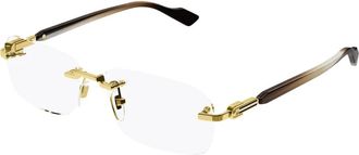 Gucci Glasses, male, Yellow, 56 MM, Rectangle Optical Frame