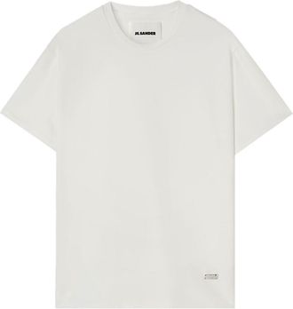 Jil Sander logo-plaque cotton T-shirt - men - Cotton - L - White