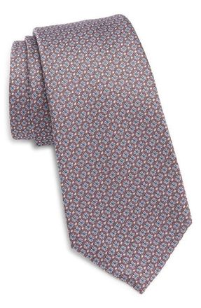 Canali Pink Floral Medallion Silk Jacquard Tie at Nordstrom