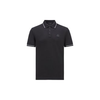Moncler Moncler Logo Patch Polo Shirt, Men, Black, Size: 3xl