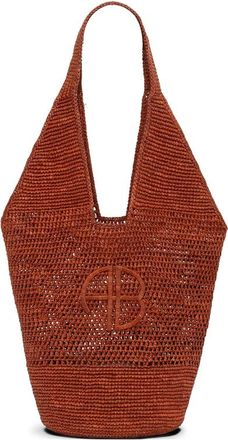 Anine Bing Leah Logo Raffia Tote Bag