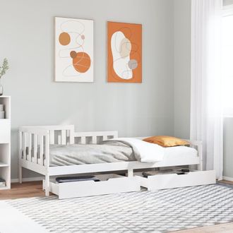 Berkfield Home Daybed with Drawers without Mattress 90x190 cm Single Solid Wood in Brown