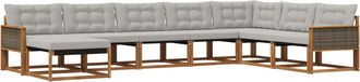vidaXL Conjunto De Sof&aacute;s De Exterior 8 Uds. Natural Y Gris Claro Vidaxl