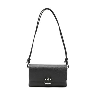 Zanellato Shoulder Bags, female, Black, Size: ONE SIZE Lettera Daily Leather Clutch