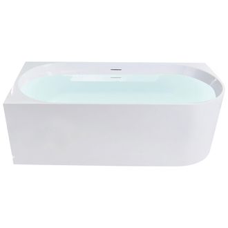Beliani Ba&ntilde;era Esquinera Derecha Moderna 170 X 80 Cm Acr&iacute;lico Ba&ntilde;o Blanco Brillante Portinho