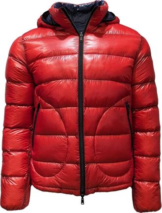Herno Omkeerbare Lichtgewicht Ripstop Jas Rood/Blauw - Heren - Gewatteerde jassen - Rood - 2XL - Jassen