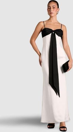 Coast Monochrome Bow Detail Maxi Dress in White at Nordstrom, Size 10