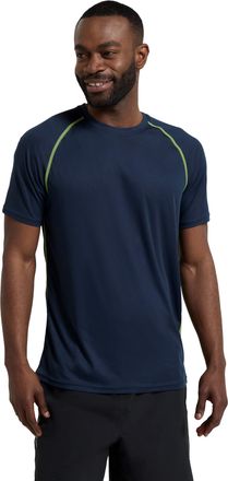 Mountain Warehouse Aero II Mens Short Sleeve Top - T-Shirt, Lightweight Tee Shirt, Breathable Top - for Spring Summer, Gym, Sports, Outdoor Dark Blue 4XL