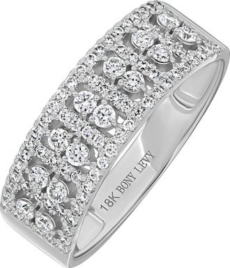 Bony Levy Mika Diamond Wide Stacking Ring in 18K White Gold at Nordstrom, Size 5.5