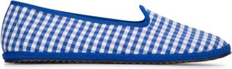 Vibi Venezia check-print loafers - women - Cotton/Cotton/Rubber - 40 - Blue
