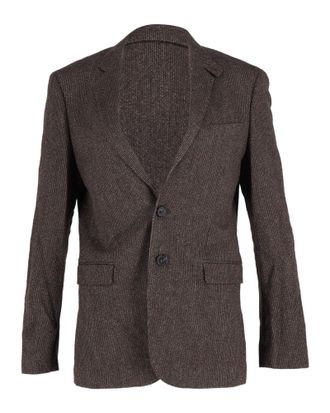 BOSS Boss Striped Blazer in Brown Cotton