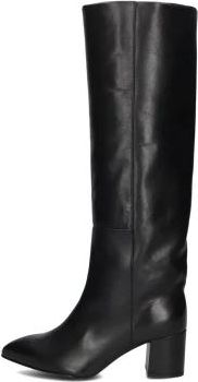 Toral Shoes Zwarte Leren Dameslaarzen - Dames - Laarzen met Hak - Zwart - 39 EU - Leer - Schoenen