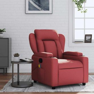 vidaXL Vidaxl - Poltrona Massaggiante Reclinabile Rosso vino in Similpelle