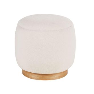 Maisons du monde Puf tapizado en tejido rizado color crudo