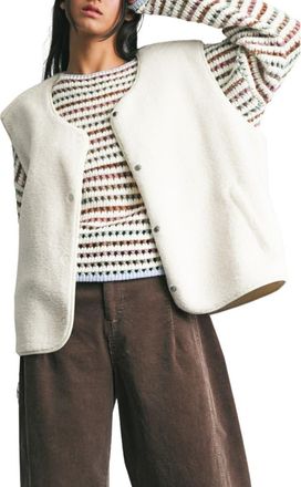 Wishlist Faux Shearling Vest in Vanilla at Nordstrom Rack, Size Large