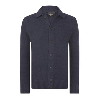 Gran Sasso Athleisure Gebreid Overhemd - Heren - Truien - Blauw - Maat: L Wol