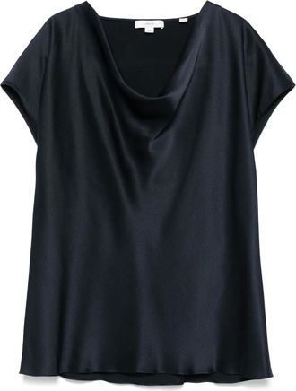 Vince Blusa in seta con scollo drappeggiato