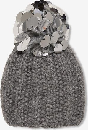 Grevi M&uuml;tze aus Strickware mit Pompon