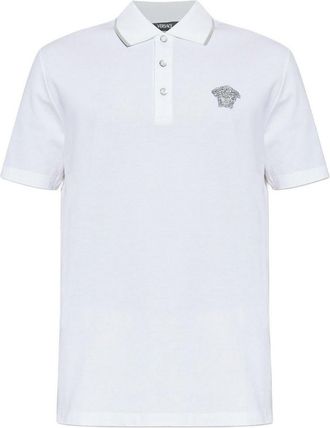 Versace White Short-Sleeved Polo Shirt