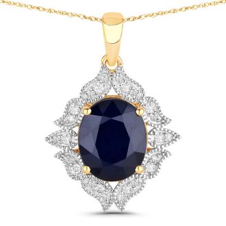 Diana M. Jewels Blue Sapphire Oval 12x10mm - 1Pc + White Diamond F/C Round 1.50mm( I1-I2/I color ) - 10Pcs + White Diamond F/C Round 1.10mm( I1-I2/I color ) - 14Pcs (