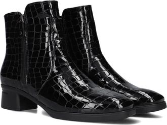 Hartjes Blues Enkellaarsjes Leer Zwart - Dames - Laarzen met Hak - Zwart - 42 1/2 EU - Leer - Schoenen