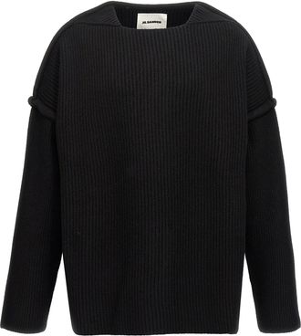 Jil Sander Mens Geometric Neckline Sweater
